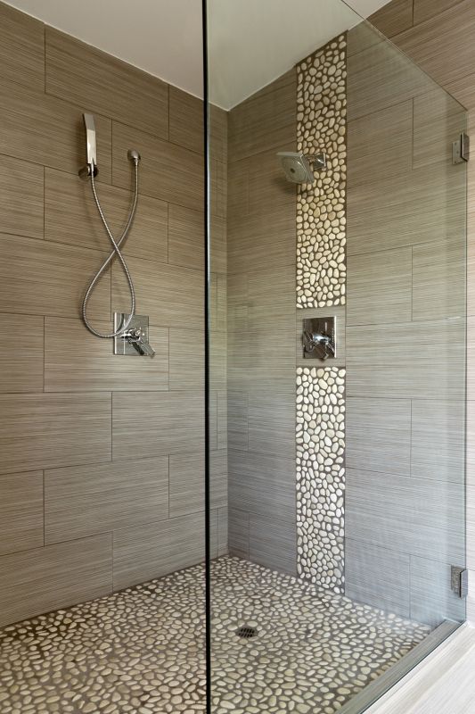 Walk-in Shower with Pebble Flooring