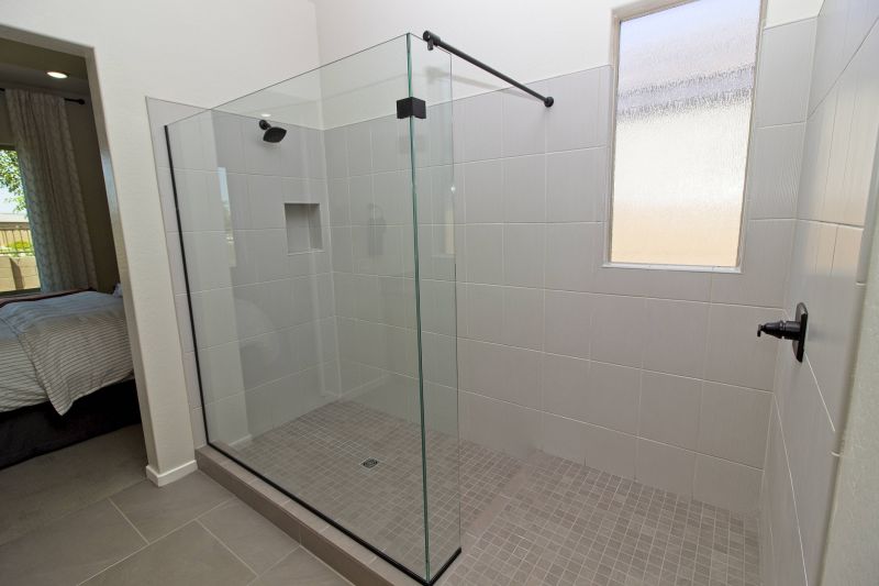 Corner Walk-in Shower with Curved Glass